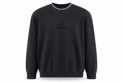 adidas Boys Black Golf Pullover Sweatshirt Size L Crew Neck Embroidered Logo