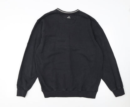 adidas Boys Black Golf Pullover Sweatshirt Size L Crew Neck Embroidered Logo