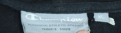 Champion Men’s Black Full Zip Hoodie L Sports Fleece Jacket