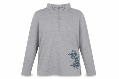 Eddie Bauer Womens Grey 1/4 Zip Cotton Pullover Sweatshirt L