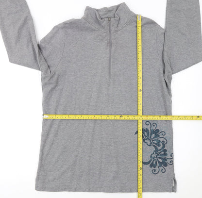 Eddie Bauer Womens Grey 1/4 Zip Cotton Pullover Sweatshirt L