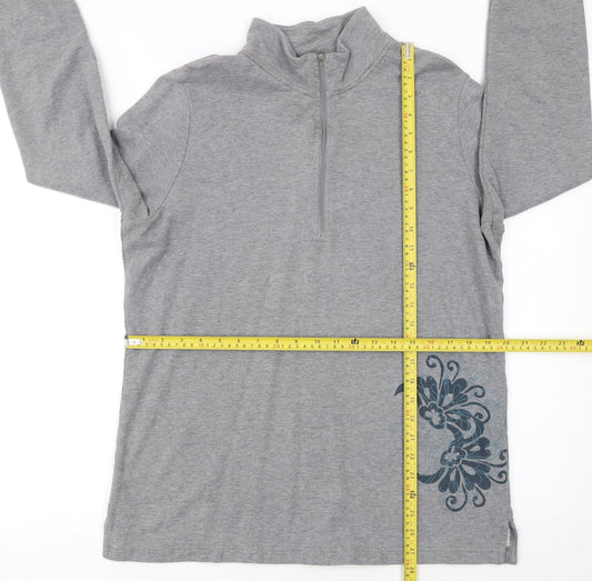 Eddie Bauer Womens Grey 1/4 Zip Cotton Pullover Sweatshirt L