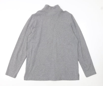 Eddie Bauer Womens Grey 1/4 Zip Cotton Pullover Sweatshirt L