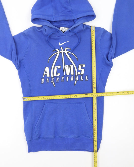 Nike Womens Blue Pullover Hoodie XS ACMS Basketball Graphic Sweatshirt