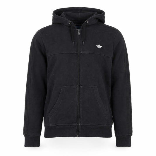 Front view of Adidas Men's Black Full Zip Hoodie Small Sportswear Fleece Jacket