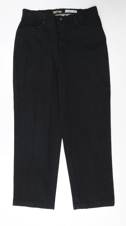 Lee Women's Black Petite Straight Chino Trousers Size 10
