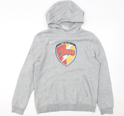 Nike Boys Grey Chargers Soccer Club Pullover Hoodie XL Fleece Sweatshirt
