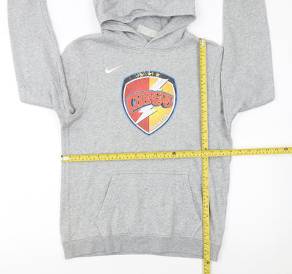 Nike Boys Grey Chargers Soccer Club Pullover Hoodie XL Fleece Sweatshirt