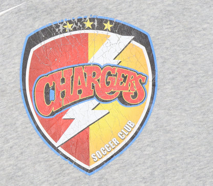 Nike Boys Grey Chargers Soccer Club Pullover Hoodie XL Fleece Sweatshirt