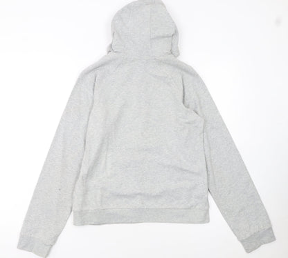 Adidas Women's Grey 1/4 Zip Hoodie Size 14 Cotton Blend
