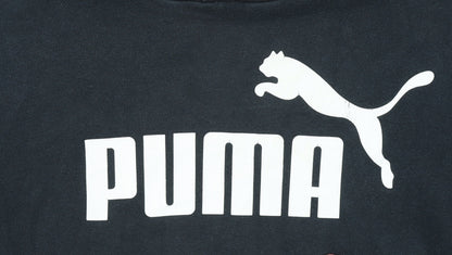 Puma Boys Black Hoodie 15-16 Years Pullover Fleece Logo Sweatshirt