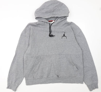 Jordan Women’s Grey Pullover Hoodie L Standard Fit Logo Detail