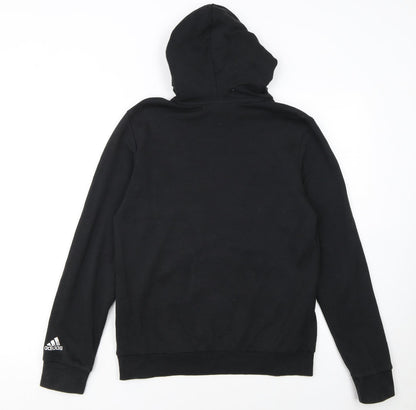 Adidas Women's Black Pullover Hoodie Small UK 8-10 Logo Front