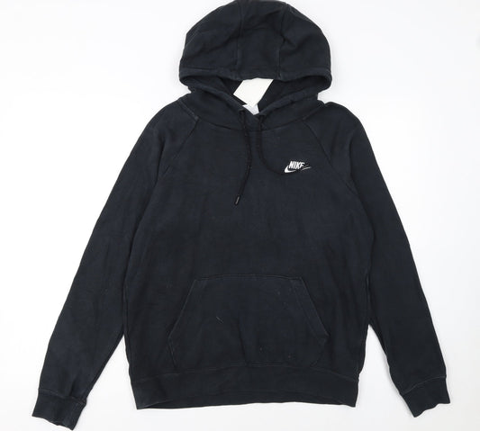 Nike Women's Black Pullover Hoodie Small Cotton Blend Sweatshirt