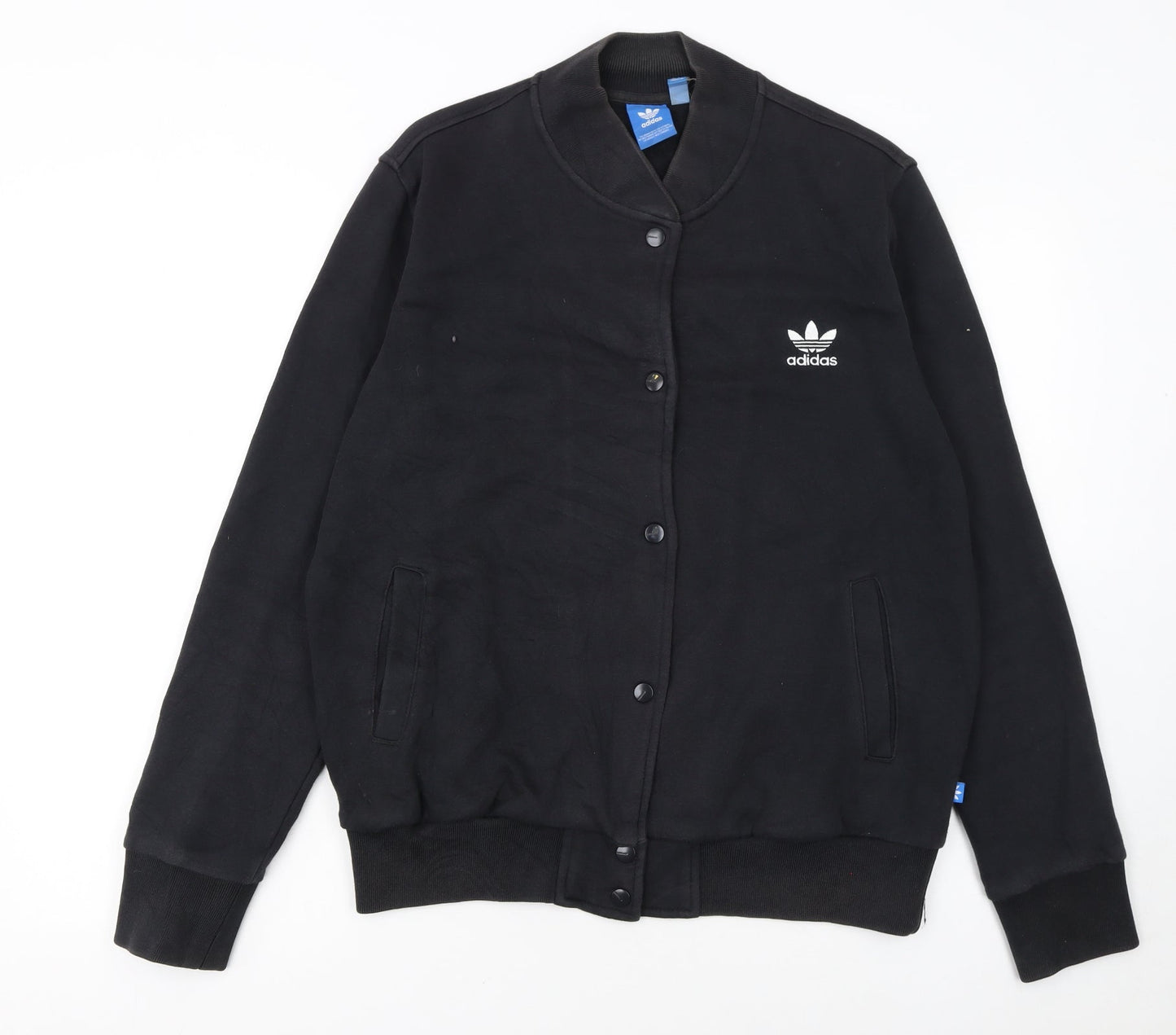 Adidas Womens Black Size 16 Varsity Jacket Cotton Blend