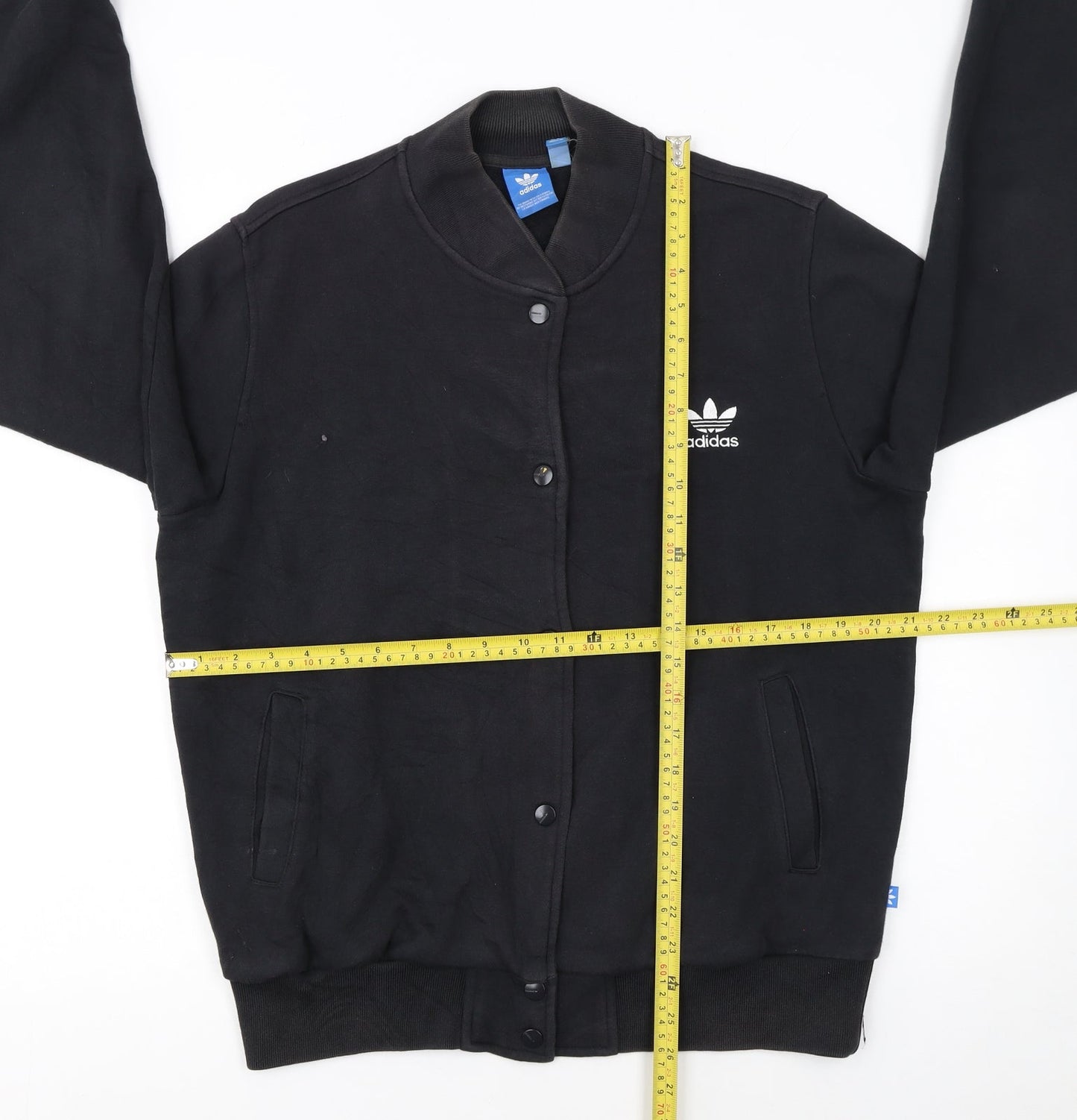 Adidas Womens Black Size 16 Varsity Jacket Cotton Blend