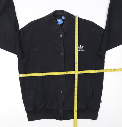 Adidas Womens Black Size 16 Varsity Jacket Cotton Blend