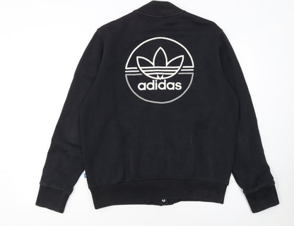 Adidas Womens Black Size 16 Varsity Jacket Cotton Blend
