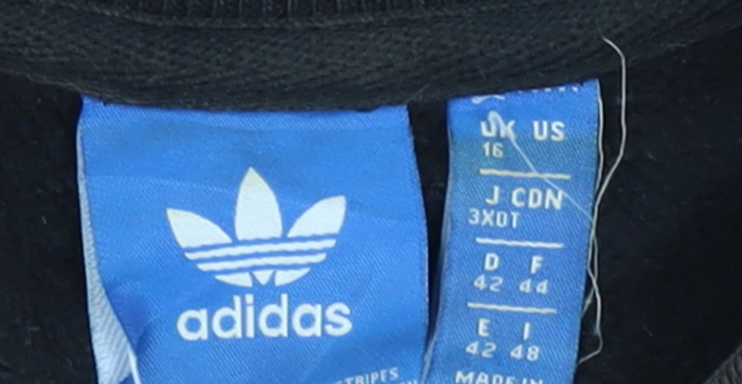 Adidas Womens Black Size 16 Varsity Jacket Cotton Blend