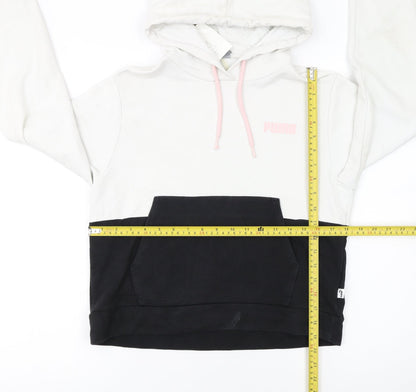 Puma Women’s White & Black Colourblock Hoodie Size S