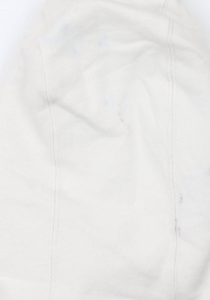 Emporio Armani EA7 Women's White Pullover Hoodie Size S Cotton Blend