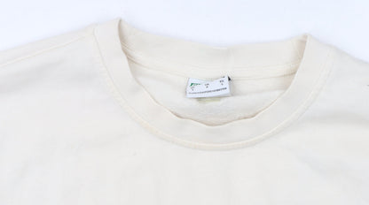 Puma Women Beige Small Pullover Sweatshirt Crew Neck Long Sleeve