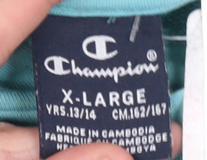 Champion Girls Blue Pullover Hoodie Size 13-14 Years Regular Fit