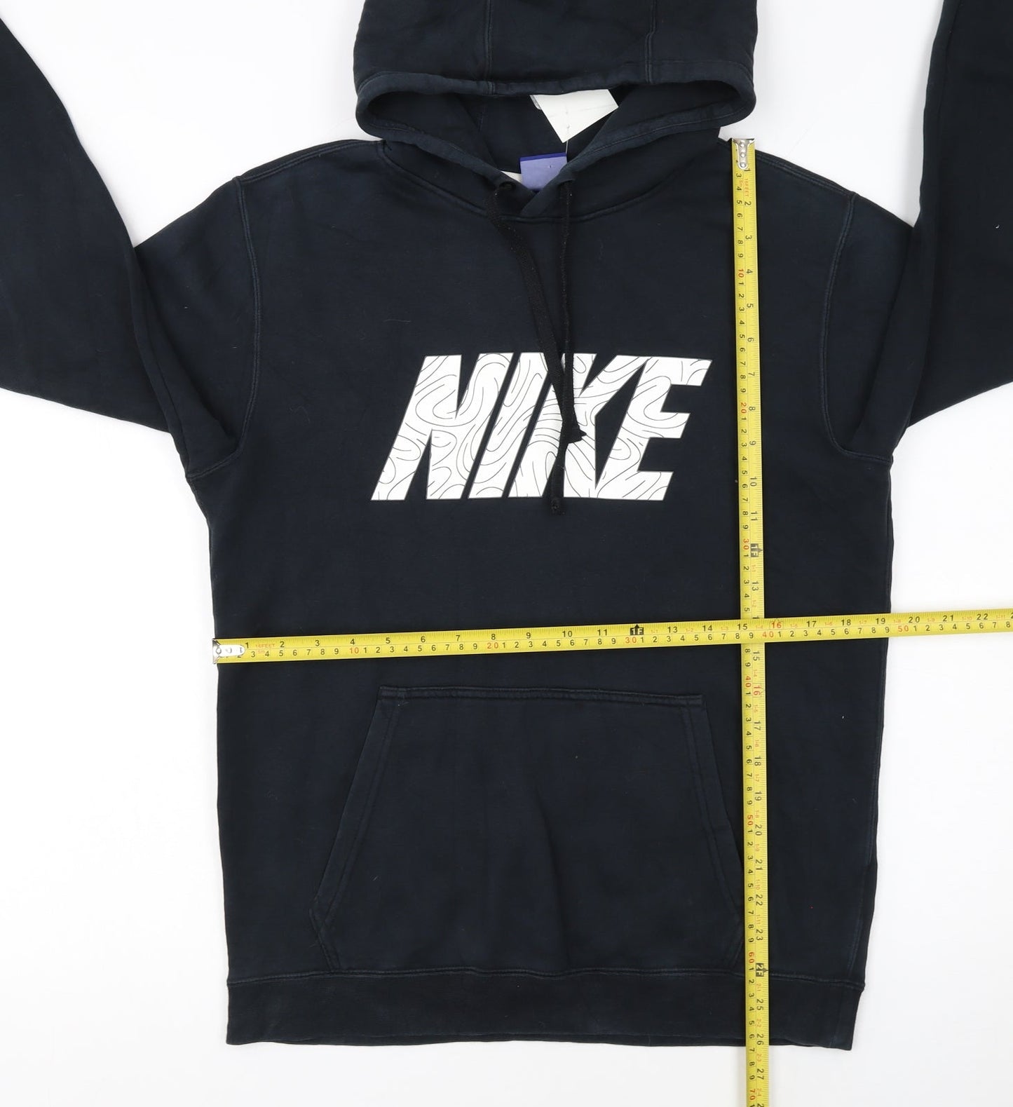 Nike Women's Black Small Pullover Hoodie with Logo Print