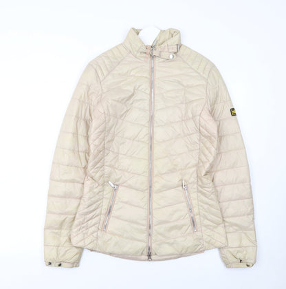 Barbour International Womens Beige Quilted Puffer Jacket UK 8