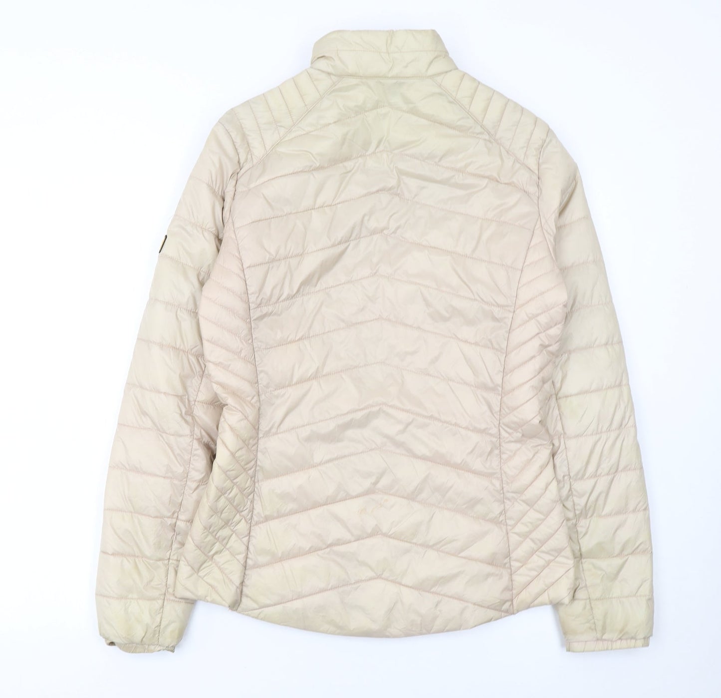 Barbour International Womens Beige Quilted Puffer Jacket UK 8