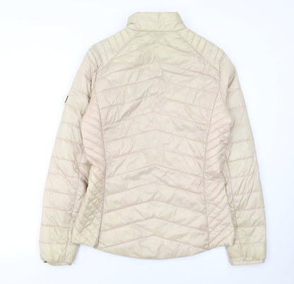 Barbour International Womens Beige Quilted Puffer Jacket UK 8