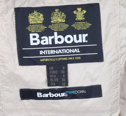 Barbour International Womens Beige Quilted Puffer Jacket UK 8