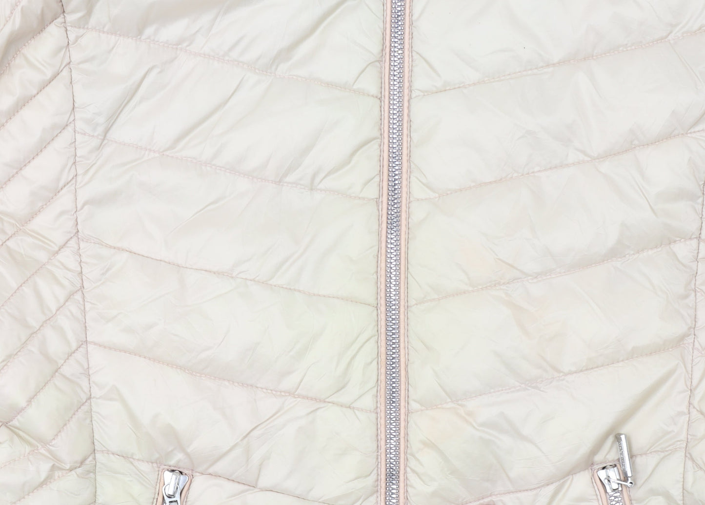 Barbour International Womens Beige Quilted Puffer Jacket UK 8