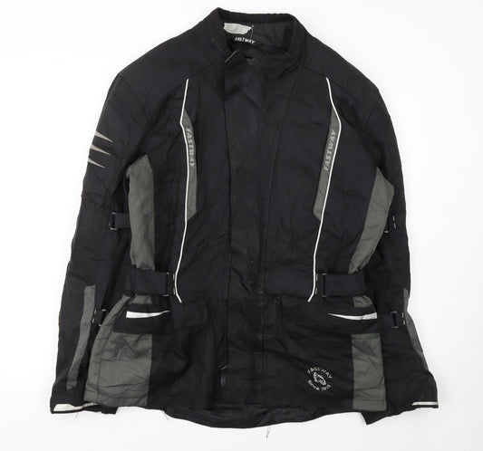FASTWAY Men's Black XL Motorcycle Jacket Water Resistant Riding Coat