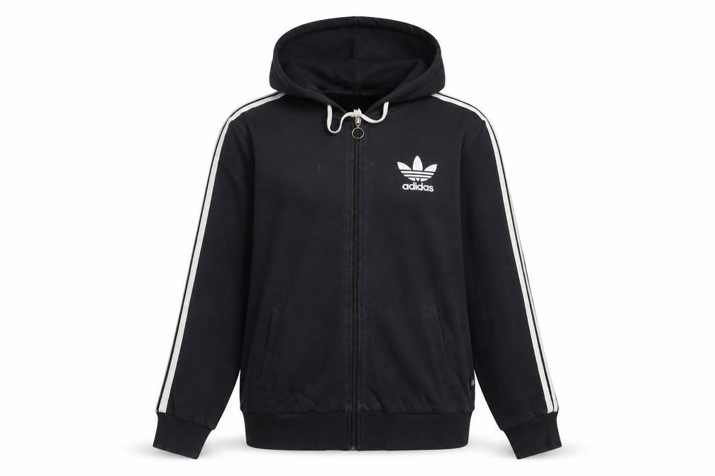 Adidas Womens Black Full Zip Hoodie XXL Hooded Sweatshirt
