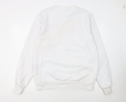 Diesel Men’s White XL Pullover Sweatshirt Crew Neck Logo Cotton