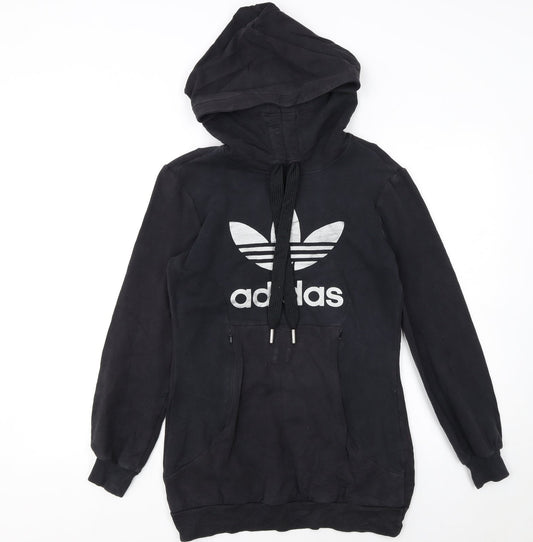 Adidas Womens Black Hoodie Size 6 Pullover Hooded Sweatshirt