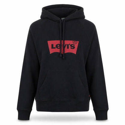 Levi's Women's Black Small Pullover Hoodie with Red Logo