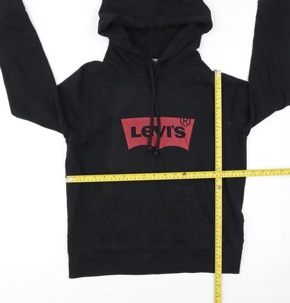 Levi's Women's Black Small Pullover Hoodie with Red Logo