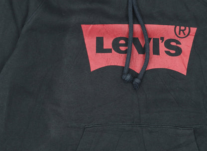 Levi's Women's Black Small Pullover Hoodie with Red Logo