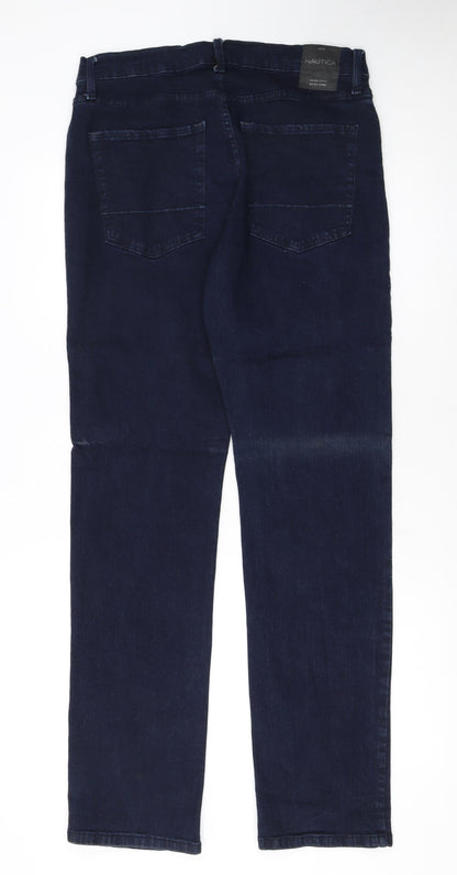 Nautica Men's Blue Straight Denim Jeans 32W x 32L Stretch Regular Fit