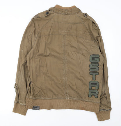 G-Star Men’s Beige Bomber Jacket XL Cotton Blend Casual Zip Up