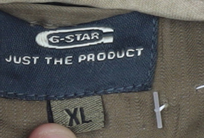 G-Star Men’s Beige Bomber Jacket XL Cotton Blend Casual Zip Up