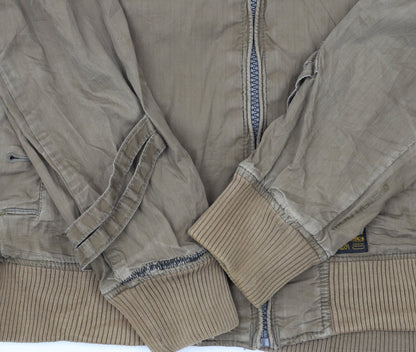 G-Star Men’s Beige Bomber Jacket XL Cotton Blend Casual Zip Up