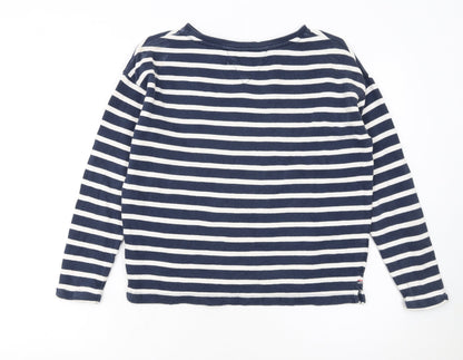 Tommy Hilfiger Girls Navy & White Striped Pullover Sweatshirt Size 152