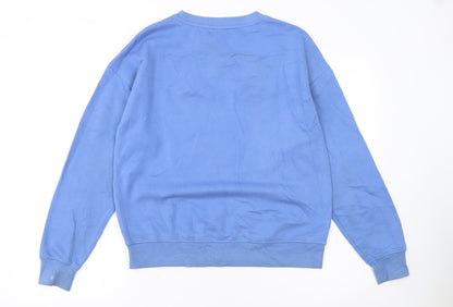 Disney Women Blue Stitch Sweatshirt XS Cotton Pullover