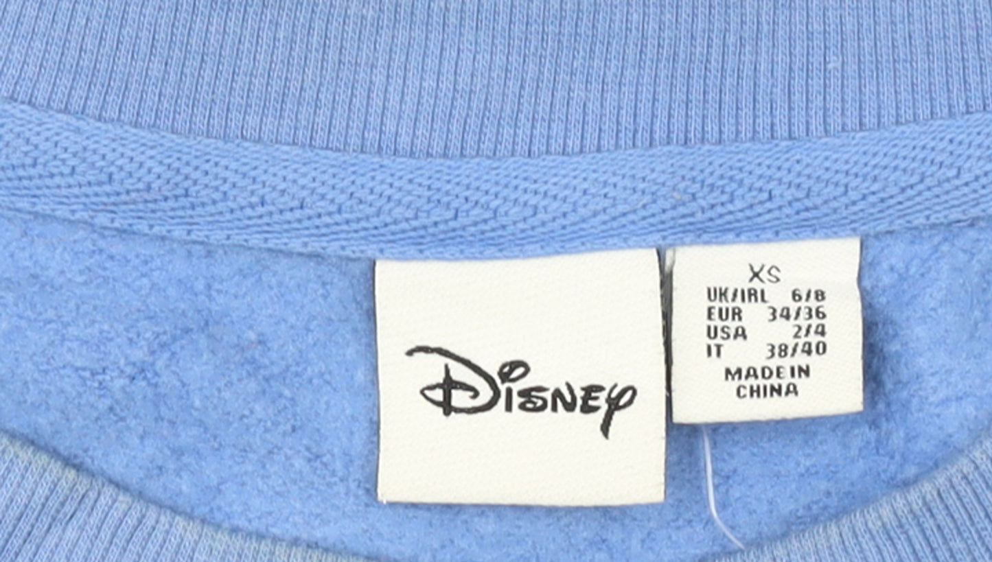 Disney Women Blue Stitch Sweatshirt XS Cotton Pullover