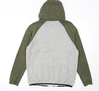 Nike Boys Grey Green Pullover Hoodie XL 13-15 Years Fleece Logo Sweatshirt