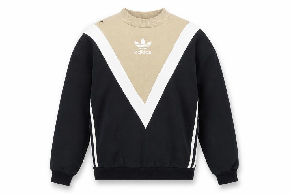 Adidas Women's Beige Retro Sweatshirt Size 8 Pullover Crew Logo