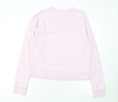 Reebok Womens Pink Crew Neck Pullover Sweatshirt Size M Casual Logo
